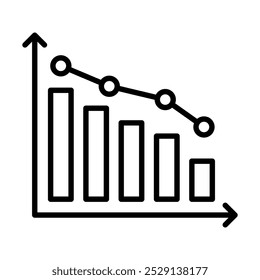 Burndown-Diagramm, Symbolzeile, Vektorgrafik