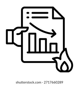 Ilustración vectorial de estilo de línea de icono de quemado