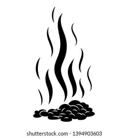 Burned campfire icon. Simple illustration of burned campfire vector icon for web design isolated on white background