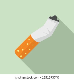 Burned cigarette icon. Flat illustration of burned cigarette vector icon for web design