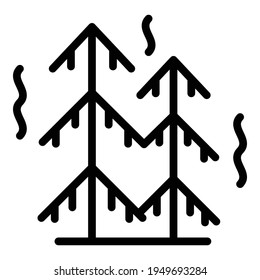 Burned forest icon. Outline Burned forest vector icon for web design isolated on white background