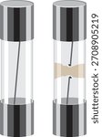 burned glass fuse vector drawing.