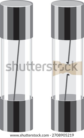 burned glass fuse vector drawing.