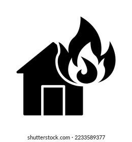 burned house on a white background