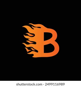 Burned letter B great for race competition logo