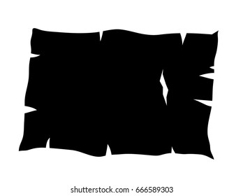 Burned old paper, parchment outline silhouette vector symbol icon design. Beautiful illustration isolated on white background
