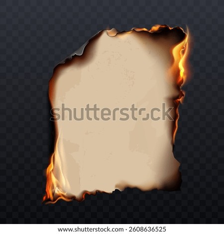 Burned paper texture Realistic composition