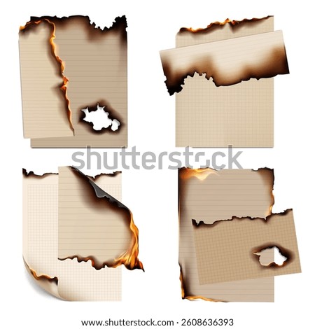 Burned paper texture Realistic Set