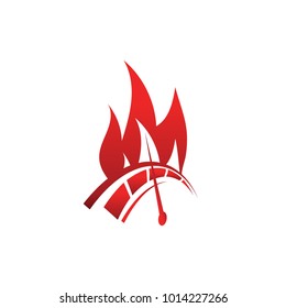Burned speedometer automotive logo design template vector