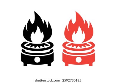 Burner art silhouettes and color version