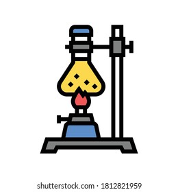 burner boiling chemistry liquid color icon vector. burner boiling chemistry liquid sign. isolated symbol illustration
