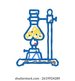 burner boiling chemistry liquid doodle icon sketch vector. burner boiling chemistry liquid sign. isolated symbol illustration