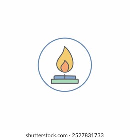 Ilustração do vetor do ícone de cor de fogo do queimador