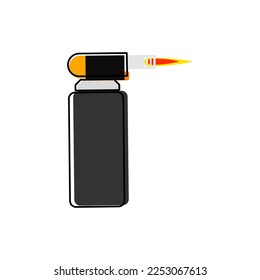 The burner flamethrower illustration on isolated background.