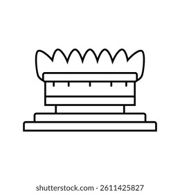 burner gas service line icon vector. burner gas service sign. isolated contour symbol black illustration