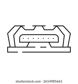 burner gas service line icon vector. burner gas service sign. isolated contour symbol black illustration