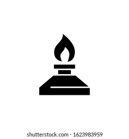 Burner glyph icon vector, Flat vector burner icon symbol sign in black flat shape design on white background