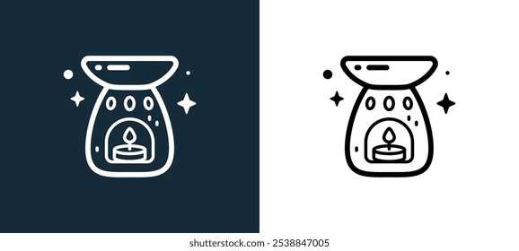 burner icon isolated on white and black colors. burner outline linear vector icon from magic collection for mobile apps, web and ui.