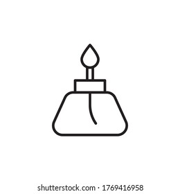 burner icon outline design vector illustration black style. isolated on white background
