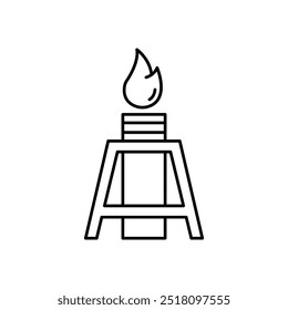 burner icon. Outline style design isolated on white background