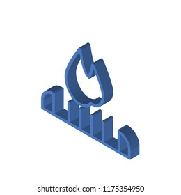 Burner isometric left top view 3D icon