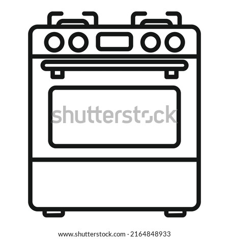 Burner stove icon outline vector. Gas cooker. Pot fire