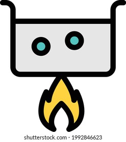 burner vector color line icon