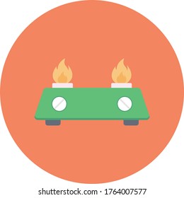 burner vector flat color icon 