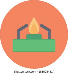 burner vector flat color icon