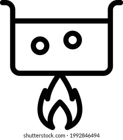 burner vector thin line icon