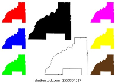 Burnett County, State of Wisconsin (U.S. county, United States of America, US) map vector illustration, scribble sketch map