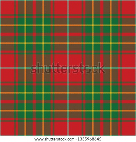 Burnett's ancient tartan. Element for the seamless construction of a pattern for a traditional Scottish tartan of Burnett's clan, seamless pattern for fabric, kilts, skirts, plaids