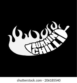 Burnin' chilli with flame symbol