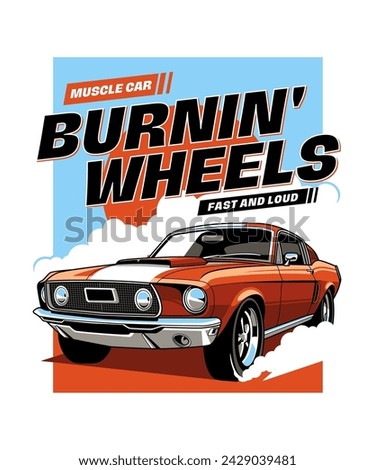 Burnin' Wheels Retro Car Design
