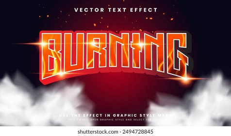 Burning 3D editable text effect template suitable for fire style