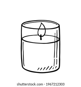 Burning aroma candle in
