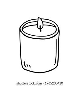 Burning aroma candle in
