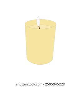 Ilustración vectorial de vela de aroma ardiente sobre fondo blanco