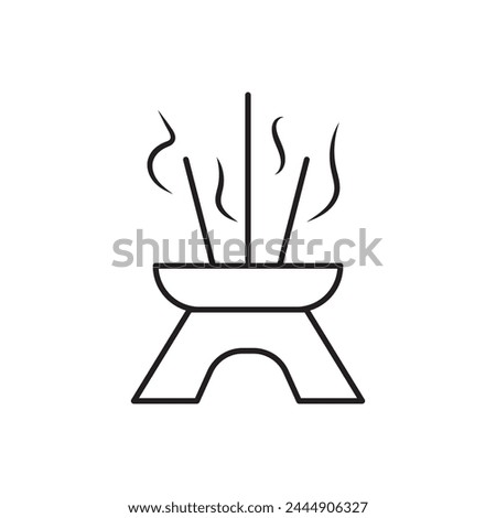 Burning aromatic incense sticks icon design, isolated on white background, vector illustration