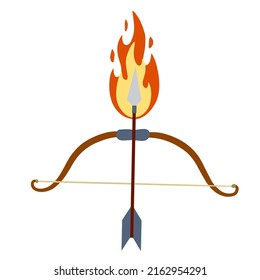 Burning arrow. Fire and flame, Lord Rama bow. Indian festival navratri and Vijayadashami celebration. Fantasy magic weapon