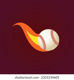Burning Baseball. Illustration zum Thema Sport