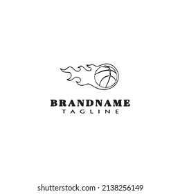 burning basketball ball logo cartoon design icon template black modern isolated vector cute