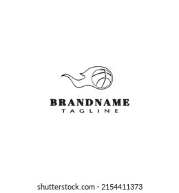 burning basketball ball logo cartoon design icon template black modern isolated vector cute