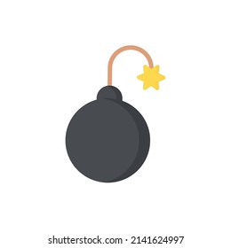 icono de bomba en llamas vector aislado
