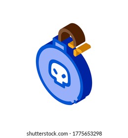 Vector de iconos de la bomba en llamas. Signo isométrico de la bomba de combustión isométrica. ilustración de símbolo aislado de color