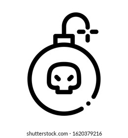 Burning Bomb Icon Vector. Outline Burning Bomb Sign. Isolated Contour Symbol Illustration