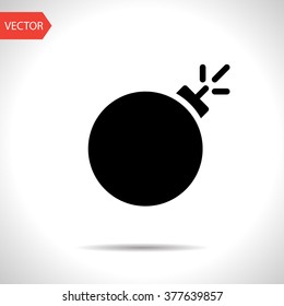 burning bomb vector icon