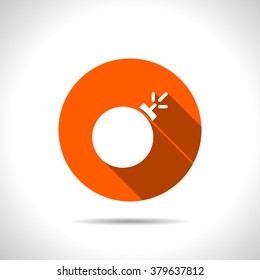 burning bomb vector icon