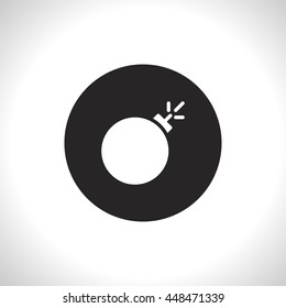burning bomb vector icon