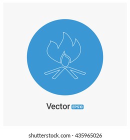 Burning bonfire icon